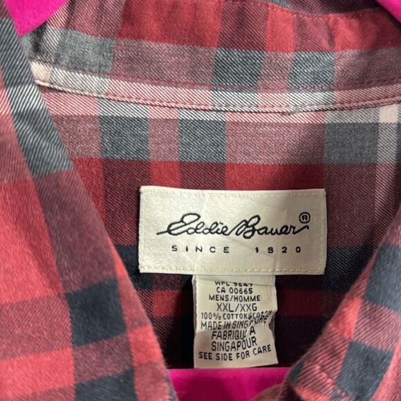 Eddie Bauer Mens Plaid Cotton Long Sleeve Button Down Casual Shirt Size XXL - Picture 6 of 16
